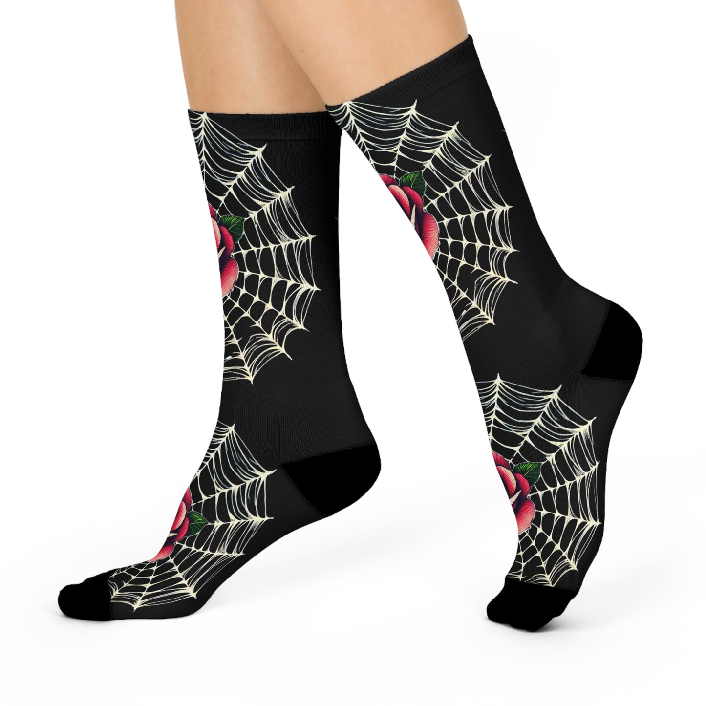 "Wrapped in Your Web" Cushioned Crew Socks